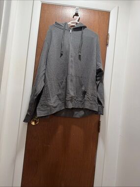 Classic Gray Women's Zip-Up Hoodie Sweatshirt